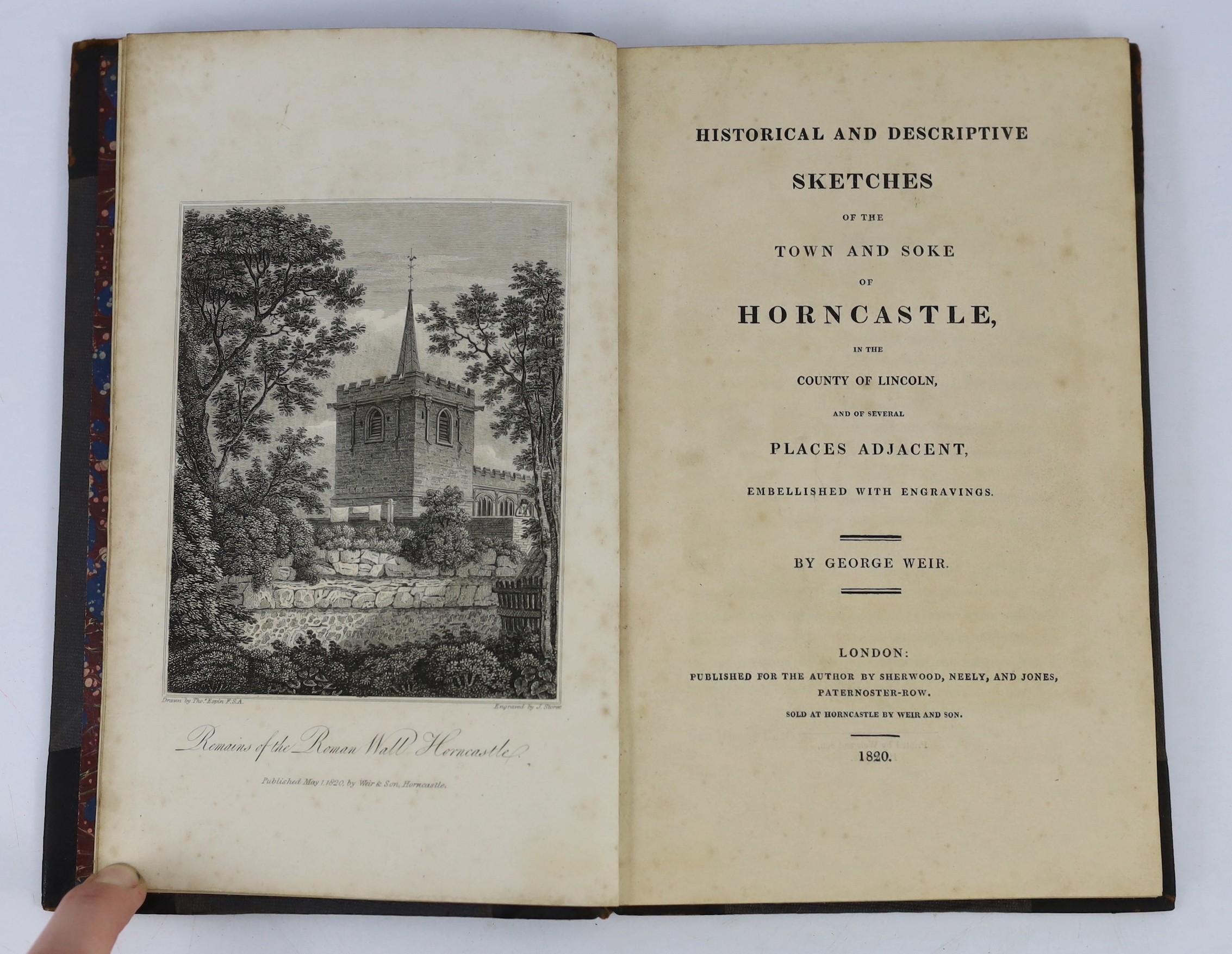LINCS: Weir, George - Historical and Descriptive Sketches of the Town and Soke of Horncastle ... and of several places adjacent. 2 d-page plans and 5 plates, text engravings and coloured geological map